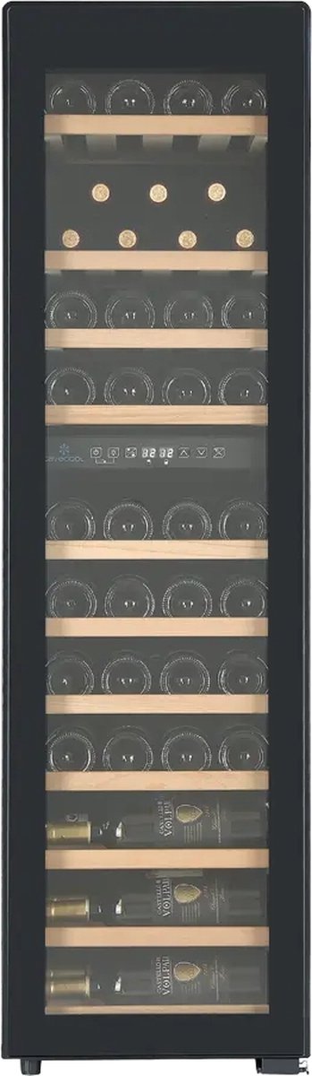 Wijnkoelkast Cavecool Raw Quartz - 44 flessen - 2 temperatuurzones - zwart
