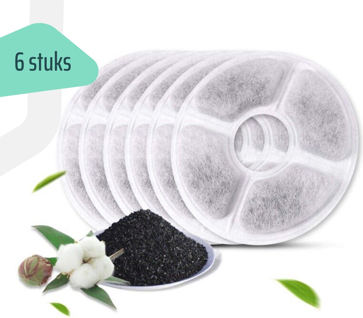 GOODTS - Drinkfontein Filters - Navulling Set - Filters Kattenfontein - Filters Drinkfontein - Voor Kat/Hond - 6st.