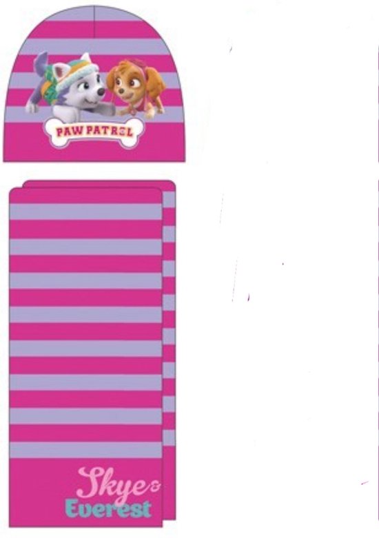 Paw Patrol Muts + Sjaal - Roze - Maat One Size (ongeveer 2-4 jaar)