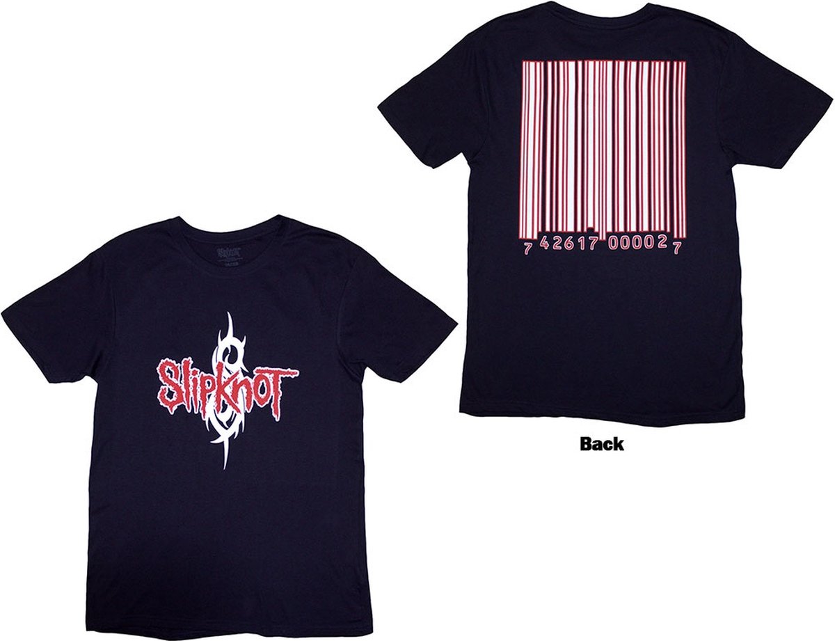 Slipknot - Barcode Heren Tshirt - XXL - Donkerblauw