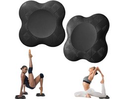 Yoga Knie Kussens - Set Van 2 Stuks - Yoga Kniebeschermer Mat - Sport Balans Kussen - Antislip Yogamatten - Kussen - Knee Pads - Kniestukken - Kniebeschermers - Kniemat - Sportmat - Fitness - Ondersteuning Van KnieëN, Polsen En Ellebogen - Zwart