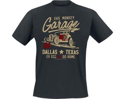 Gas Monkey Garage Go Big Or Go Home T-shirt zwart M - Katoen - Fan merch, Film, TV-series