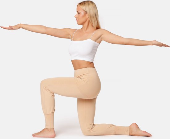 Bellivalini Dames Yogabroek - Sport - Vrijetijdsbroek - Lang - Viscose - Sportbroek - BLV-BLV50-275-YPS - Zand - L van Bellivalini — afbeelding 3