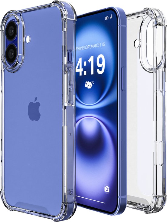 iTech telefoonhoesje geschikt voor Apple iPhone 16 hoesje siliconen - backcover - optimale bescherming - Transparant
