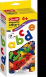 Doos met magnetische kleine letters, 48 stuks, met letters a, b, c, d, e op de voorkant.
