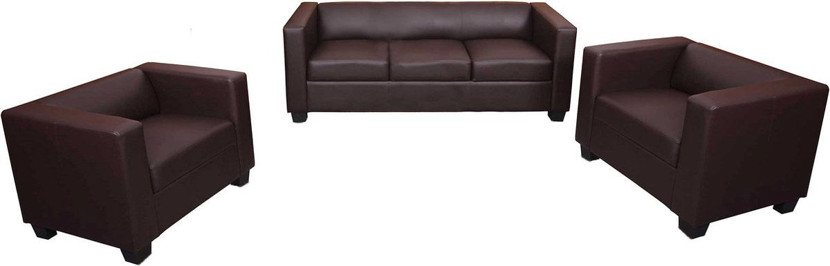 Cosmo Casa 3-1-1 Sofagarnituur - Bankset - Loungesofa Lille - Kunstleer - Koffie