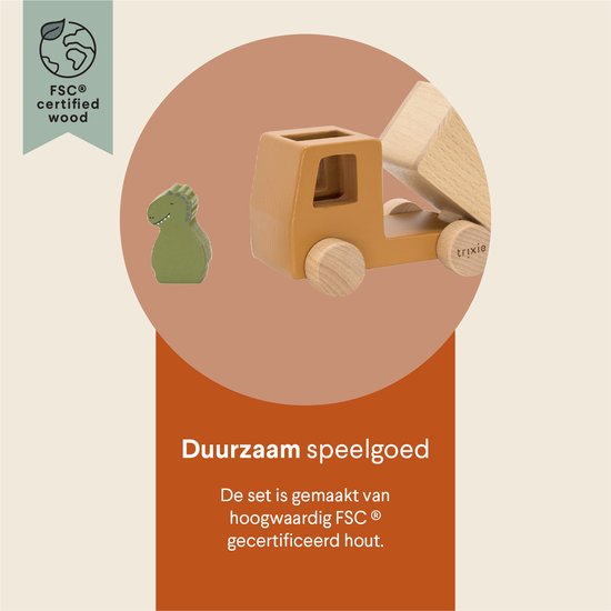 Trixie Houten Bouwvoertuigen Dieren set van Trixie — afbeelding 5