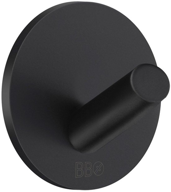 Smedbo Beslagsboden Porte-serviettes - 3x3x2,2cm - autocollant - Acier inoxydable Noir Zwart