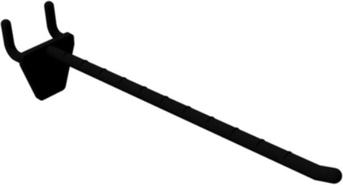 Perfowand Blisterhaak - 15 cm - Enkel - Zwart - Kunststof Gaatjeswand Displayhaak