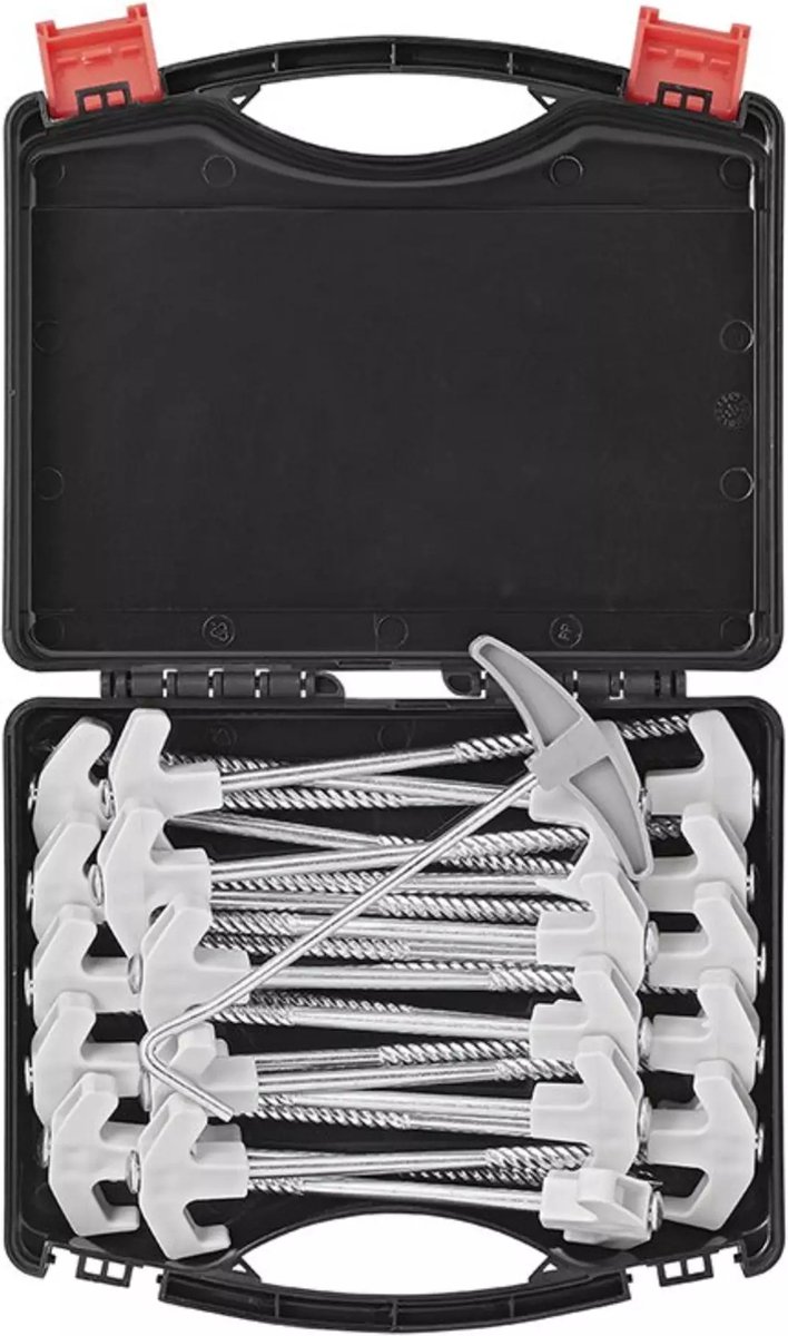 ProPlus Tentharingen 20cm - Schroefbaar Metaal - Kunststof Haak - 20 Stuks met Koffer van ProPlus — afbeelding 5
