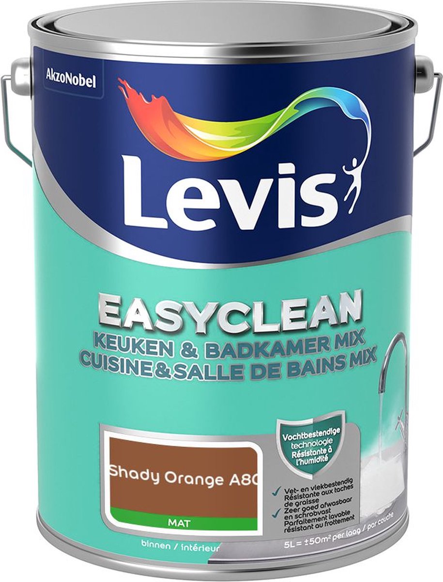 Levis - Easyclean Keuken & Badkamer Mix - Shady Orange A80 - Mengverf - 5 L