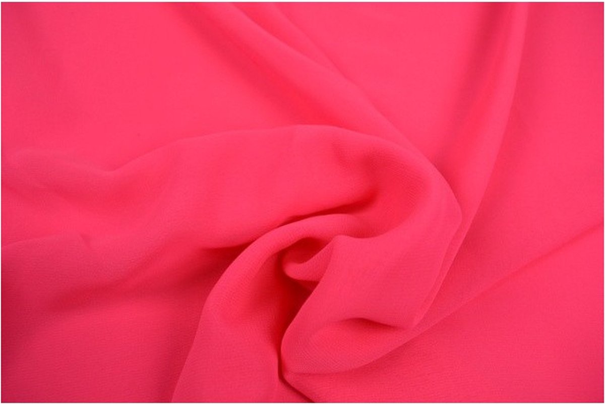 50 meter chiffon stof - Neon roze - Voile - Vitrage - 150cm breed