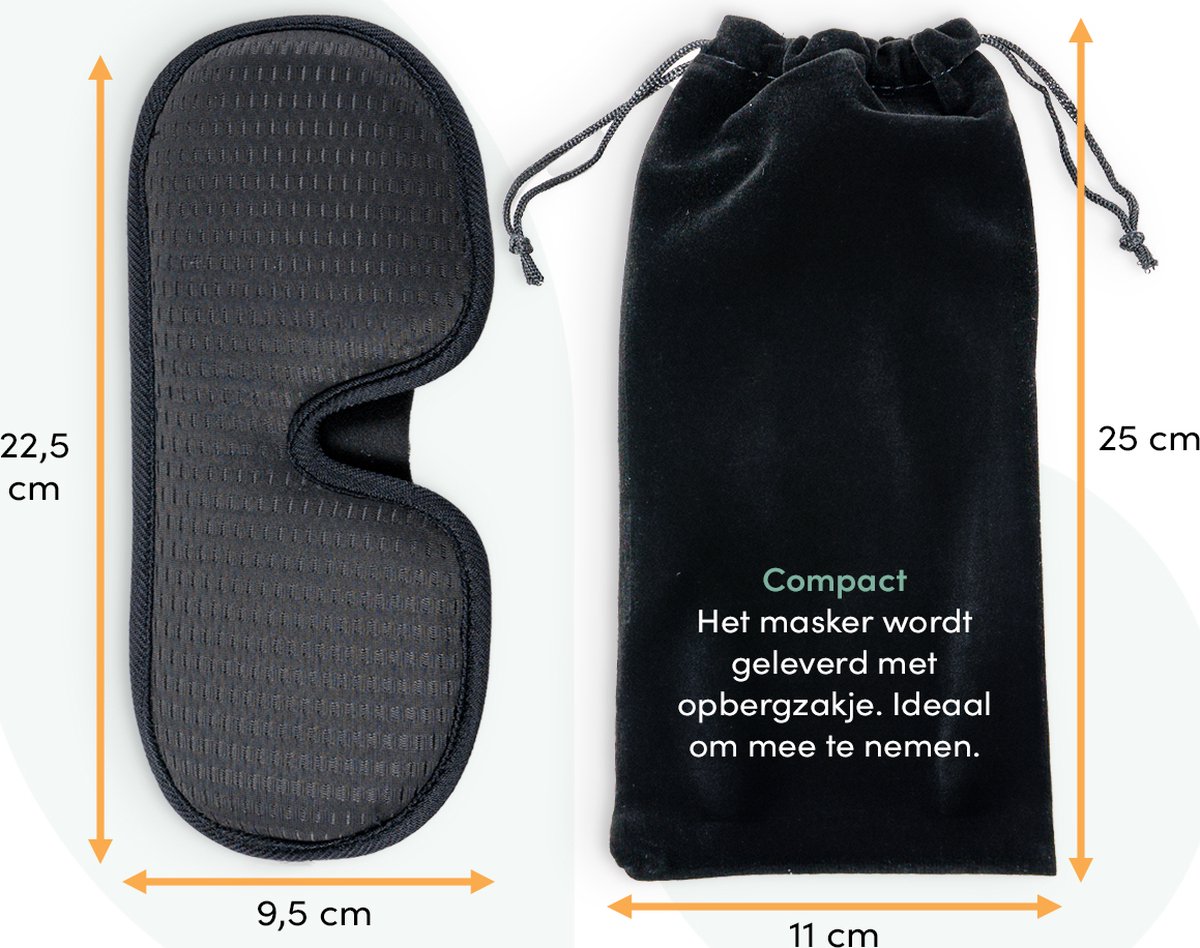 Loti Luxe Slaapmasker - 3D Ergonomisch - 100% Verduisterend - Traagschuim - Slaap Masker - Oog Masker – Ergonomisch Slaapmasker – Zwart — afbeelding 6