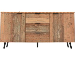 Betaalbare Goederen® Dressoir - 3 Laden - Hout - Dressoir Kasten - Dressoirs - Woonkamer - Met Opbergplanken