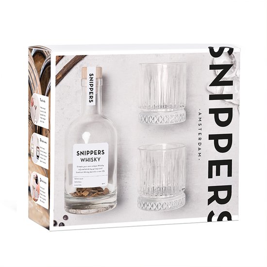 Créez votre eigen coffret cadeau à Whisky 350 ml avec 2 verres à whisky - Snippers