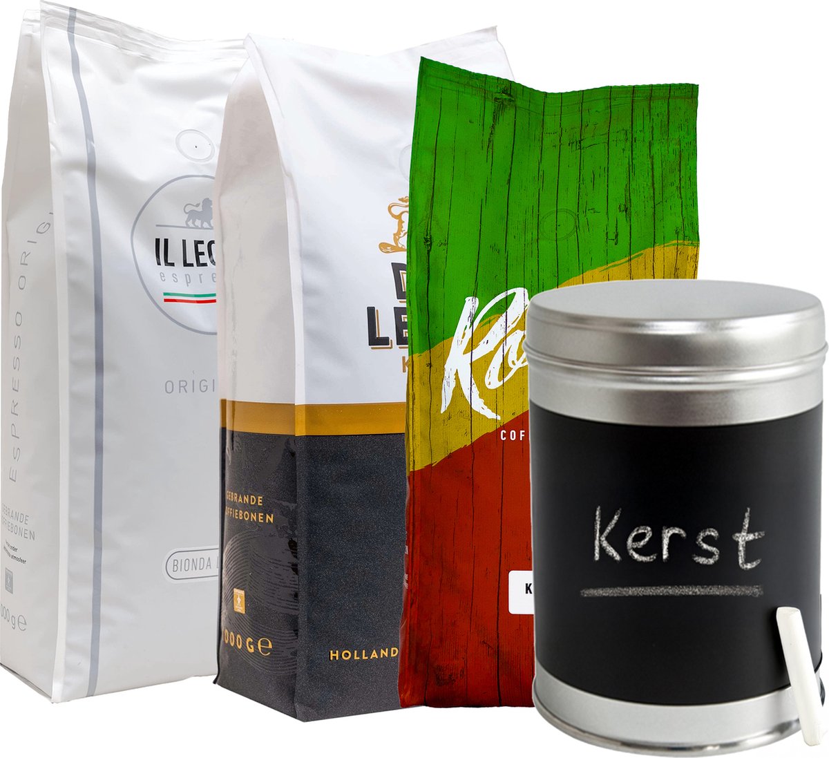 Goedkoopste 100 Arabica Koffiebonen Proefpakket - Koffieproeverij - 3KG Koffiebonen - Inclusief Koffieblik - Cadeau - Koffiegeschenk - Verse Koffie - Roasta Coffee - Den Leeuw Koffie - Il Leone Espresso