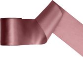 Satijn lint 100mm breed donker dusty roze , rol 25 meter - hobbylint - sierlint - cadeaulint - satin ribbon