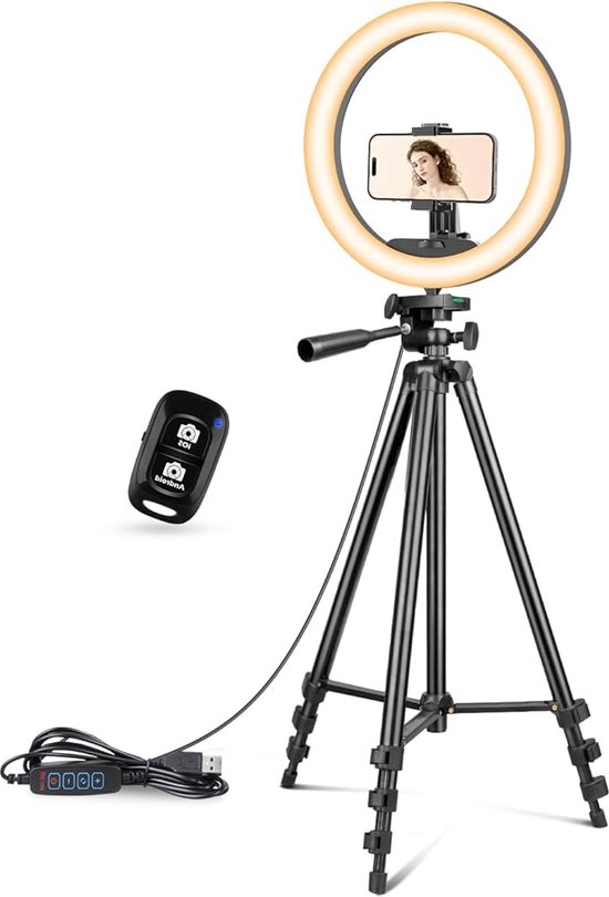 Selfie lichtring Selfielamp met houder voor mobiele telefoon 3 modi LED ring Light 360 ° 5W met USB-kabel voor make-up, live stream Selfie lichtring Selfielamp met houder voor mobiele telefoon 3 modi LED ring Light 360 ° 5W met USB-kabel voor make-up, live stream