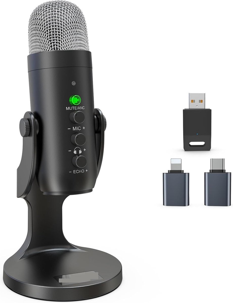USB condensatormicrofoon met ruisonderdrukking - desktop streaming microfoon - plug & play voor gaming - ShopVlot