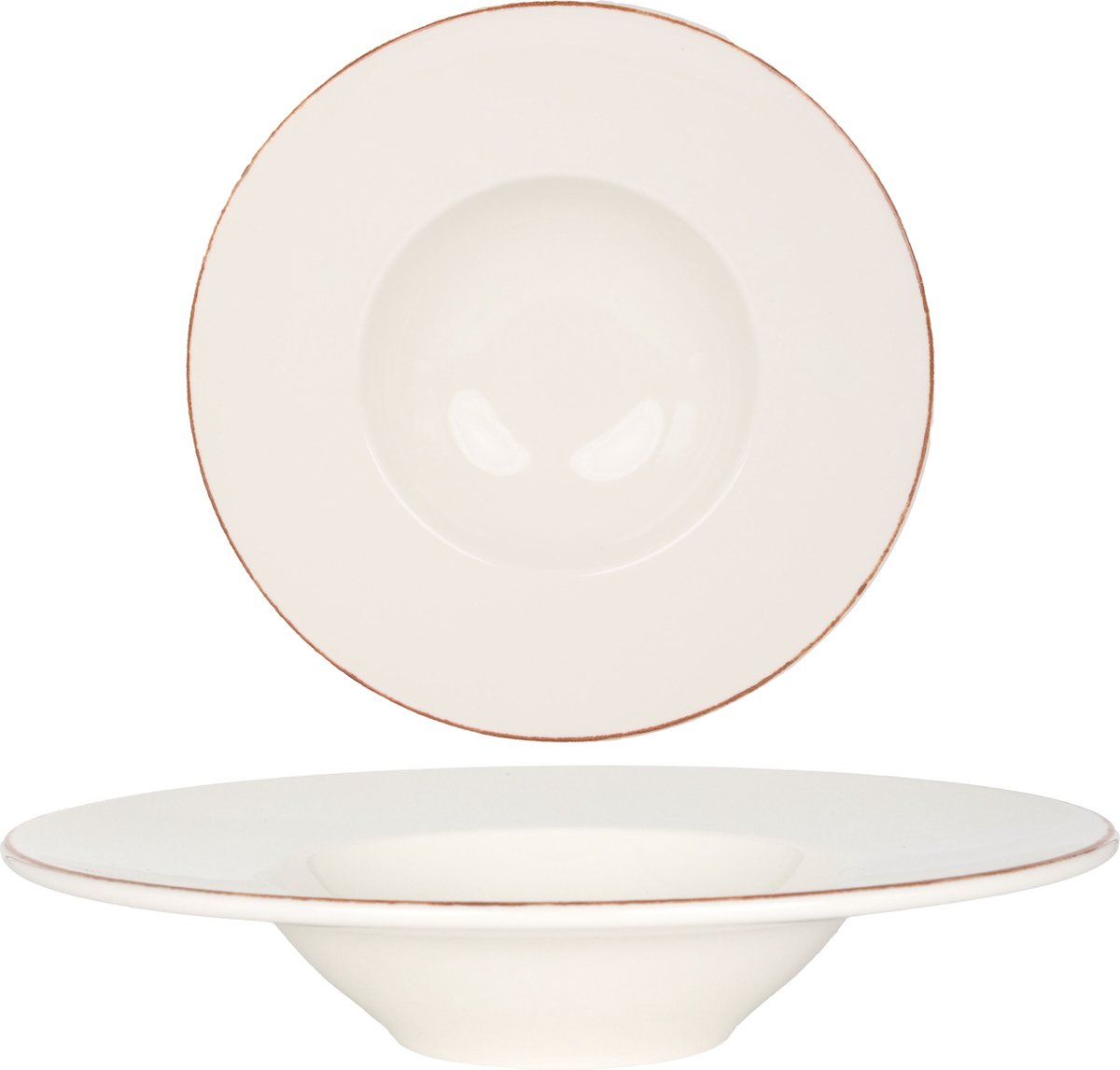 Bonna Pastabord - Retro - Porselein - 28 cm (400cc) - set van 2