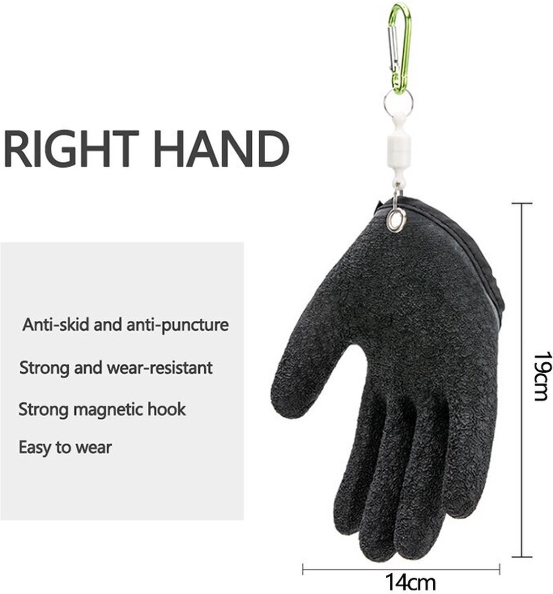 Vishandschoen - Beschermhandschoen - Antislip Handschoen - Jachthandschoen - Visuitrusting - Vissen - One Size - Fishing Equipment - Fishing Glove - Rechtshandig - Right Handed -