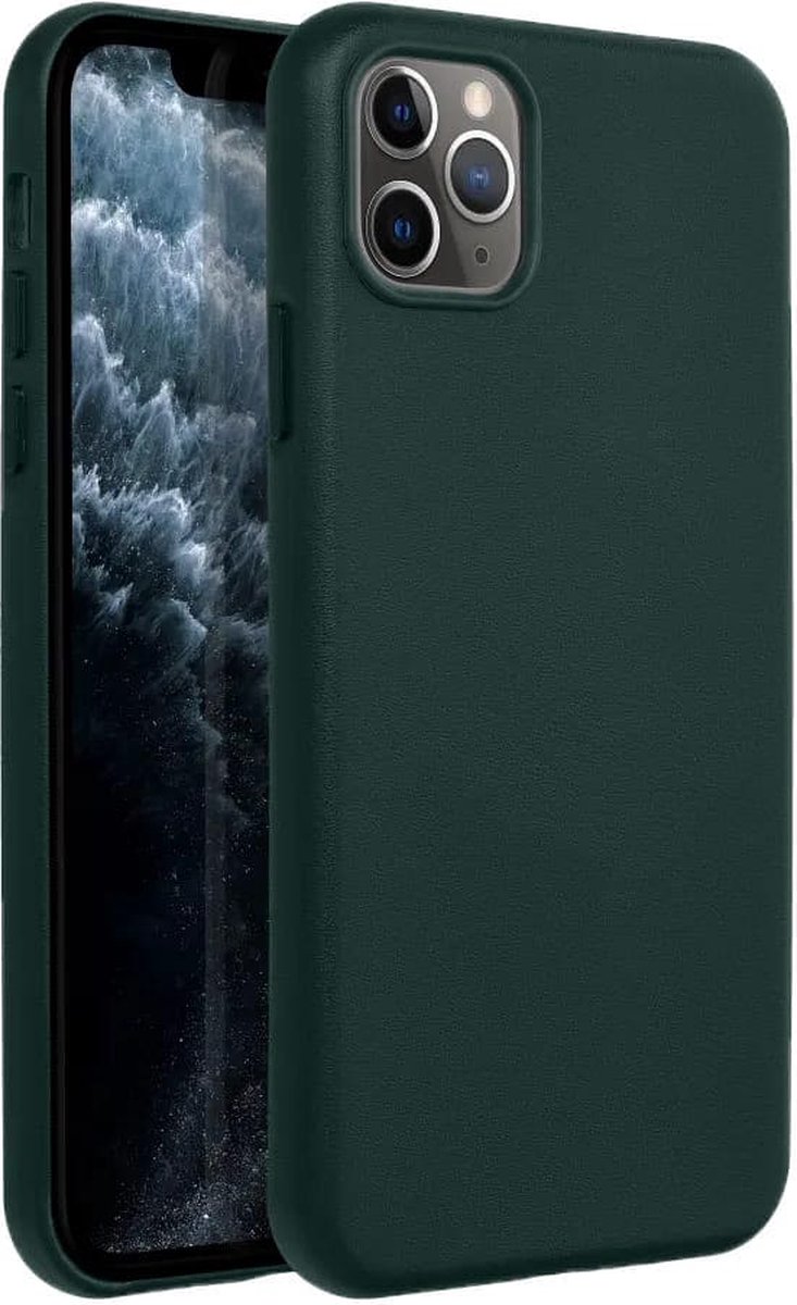 Casify Leren Hoesje geschikt voor MagSafe iPhone 11 Pro Max Hoesje - Bosgroen