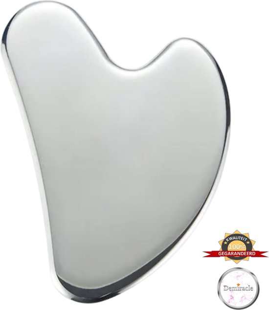 Demiracle RVS Gua Sha – Metaal – Onbreekbaar – Gezichtsmassage – Ontspanning – Massage – Jade Roller
