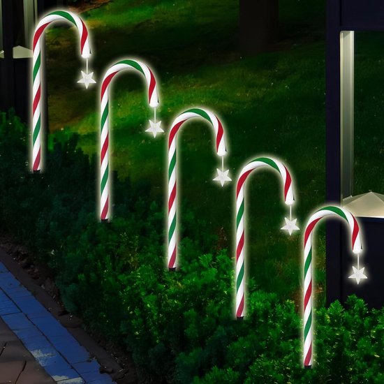 Tuinverlichting op zonne-energie - kerststaaf outdoor verlichting - sneeuwvlok ster - kerstdecoratie licht - bouwplaats terras thuis vakantie - 8 modi - ster