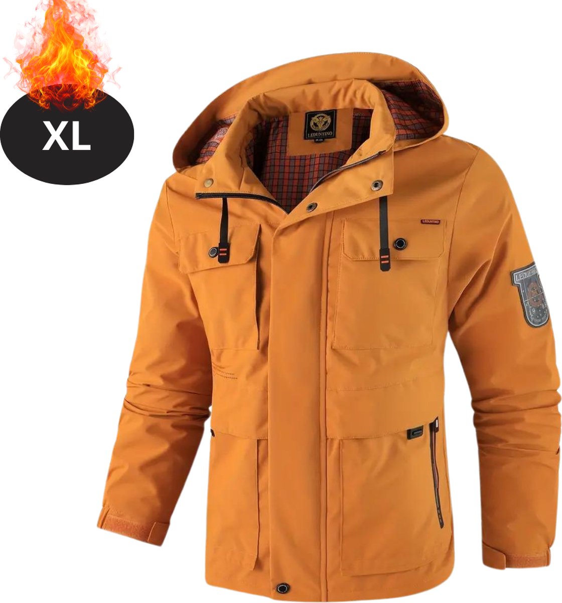 Bovista Windjas Voor Heren Parka Lente & Herfst Jas Volwassen Windjack Windbreaker Outdoor Oranje