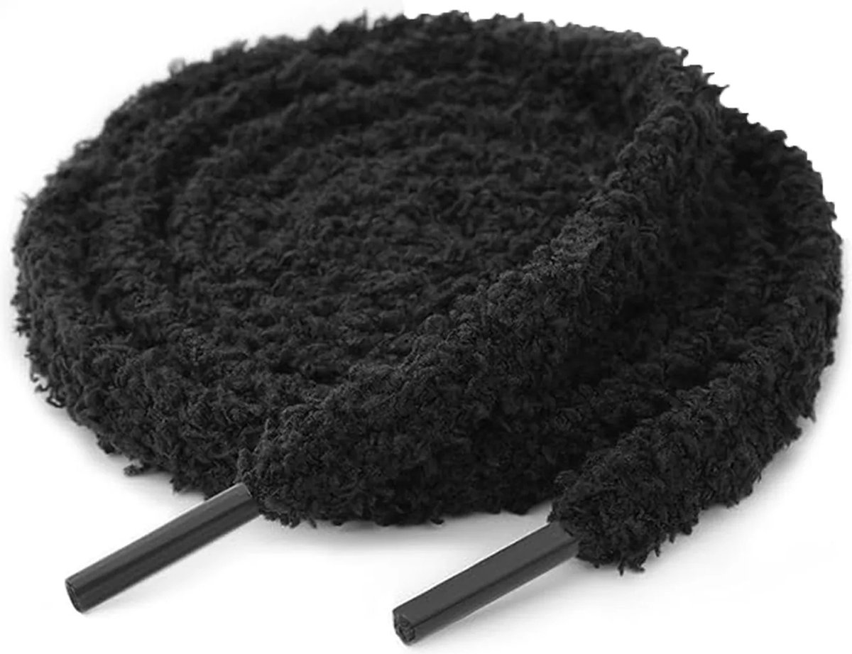 Hypedpair Fluffy Veters | 140CM | Zwart | Black | Fluffy Laces | Pluche Veters