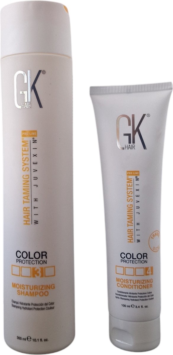 GK Hair Taming System Color Protection Moisturizing Twin Pack Shampoo 300ml + Moisturizing Conditioner 100ml