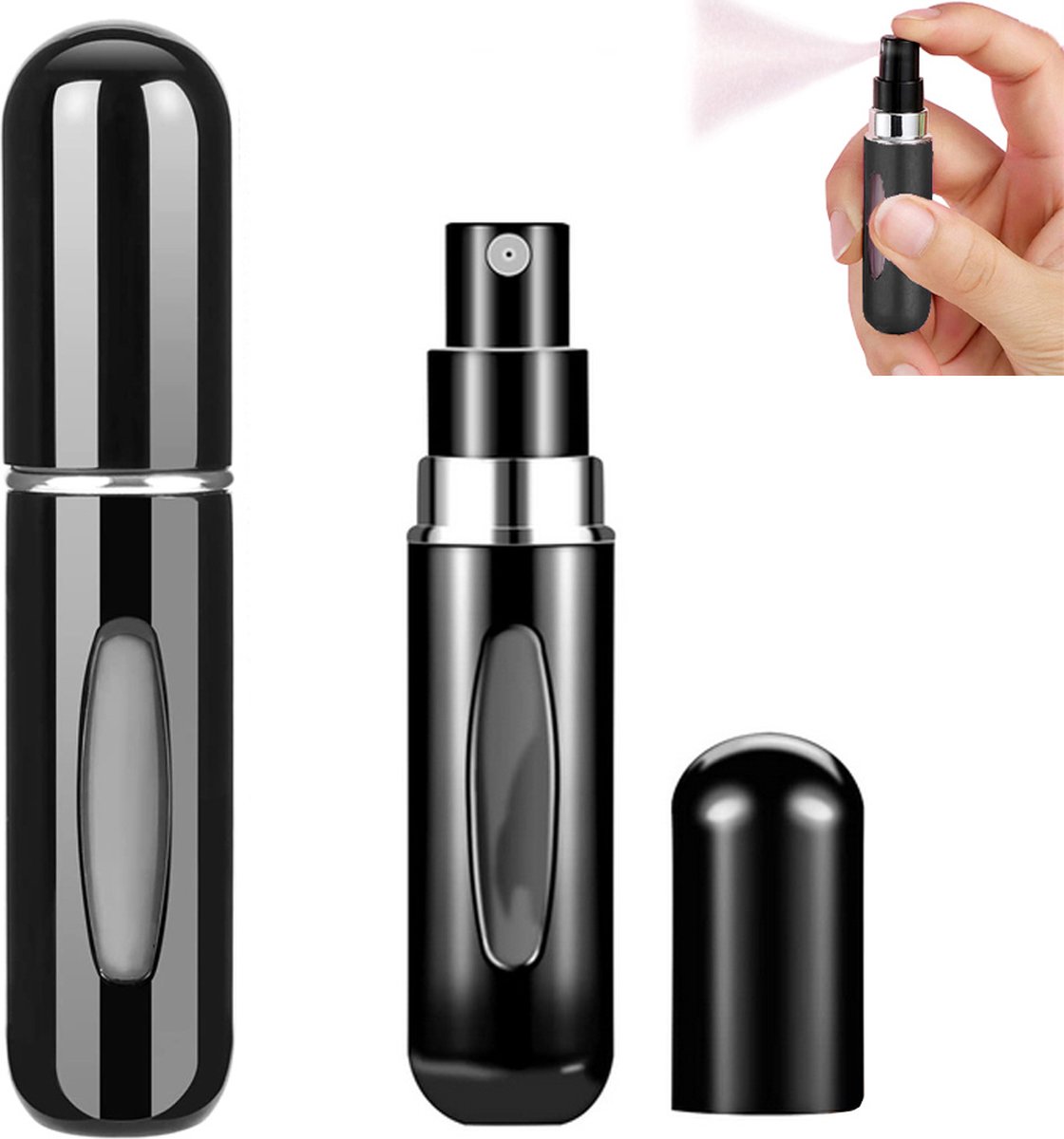 Goedkoopste Reisverstuiver met Parfum Atomiser Flesje – 5ML Parfumdispenser - Zwart