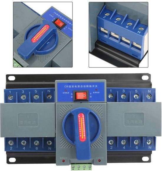 Mini 63A 4P Dual Power Automatische Overdrachtschakelaar