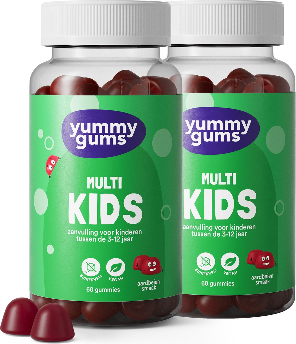 Goedkoopste Yummygums • 2x Multivitamine kids gummies • Suikervrij • Vitamine D kinderen • 2x 60 gummies