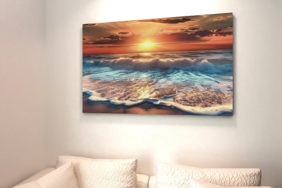 Peinture sur toile - Paysages - Coucher de soleil - 150x100x2 cm