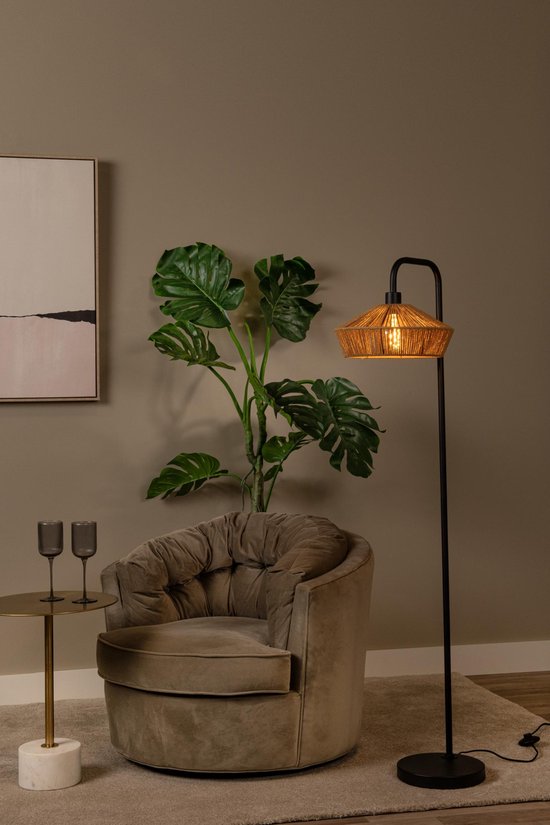 Lucide YUNKAI - Vloerlamp - Ø 40 cm - 1xE27 - Naturel - Japandi