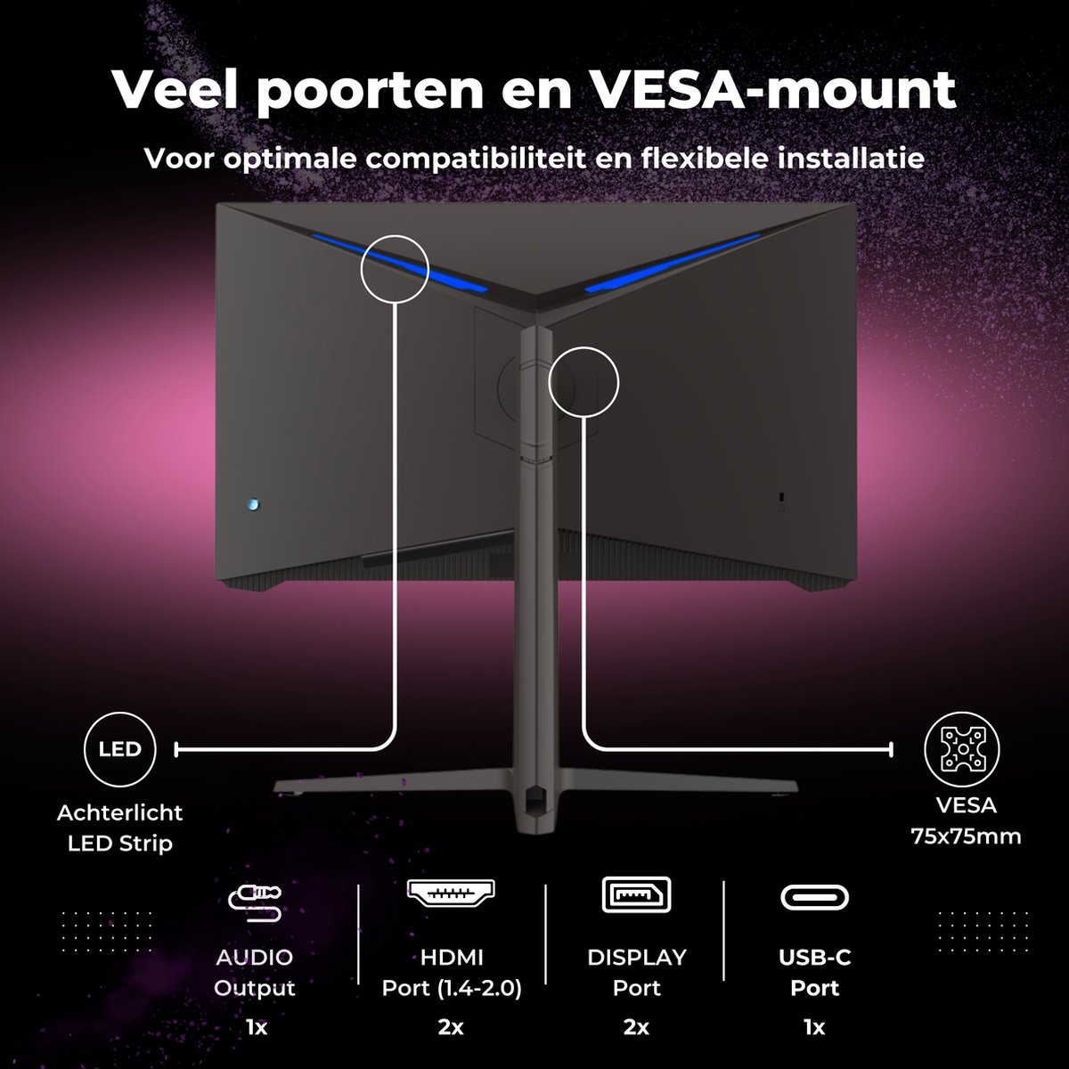 GAME HERO® 24 inch Full HD IPS Kantelbare Gaming Monitor - 144Hz - 1ms thumbnail 5
