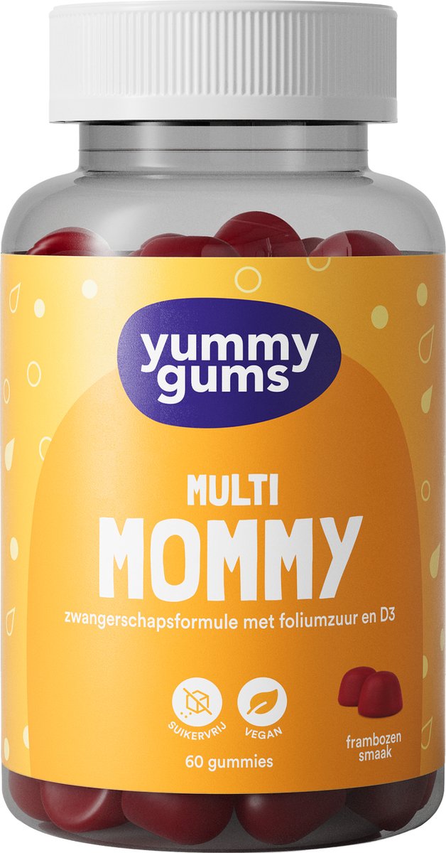 Goedkoopste Yummygums • Zwangerschap mama gummies • Foliumzuur zwanger • Suikervrij • 60 gummies