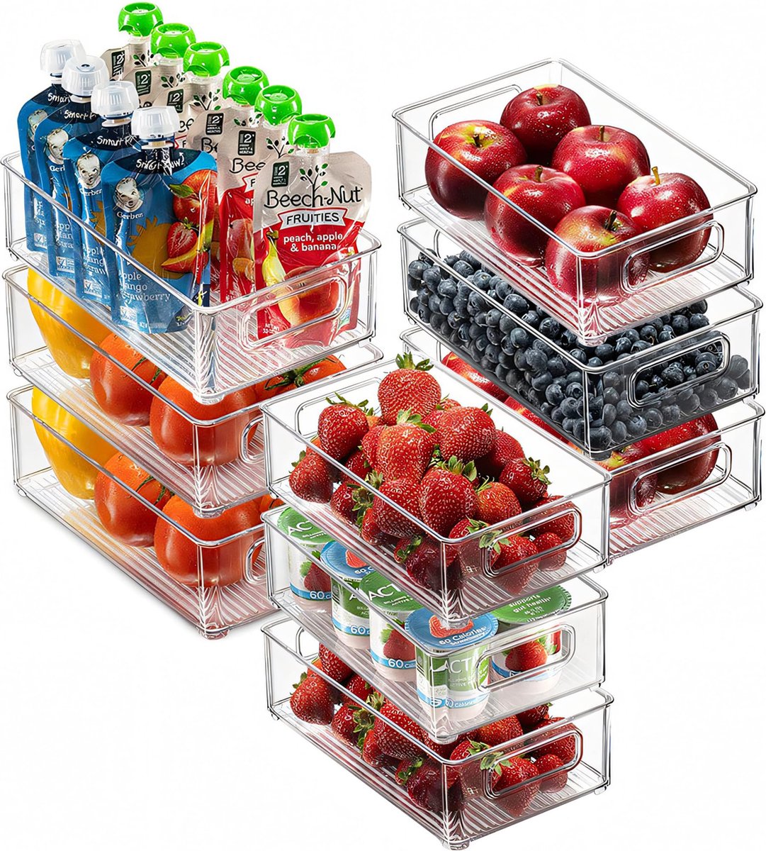 La'Moussawi ® Veelzijdige Stapelbare Organizer Set voor Koelkast en Meer