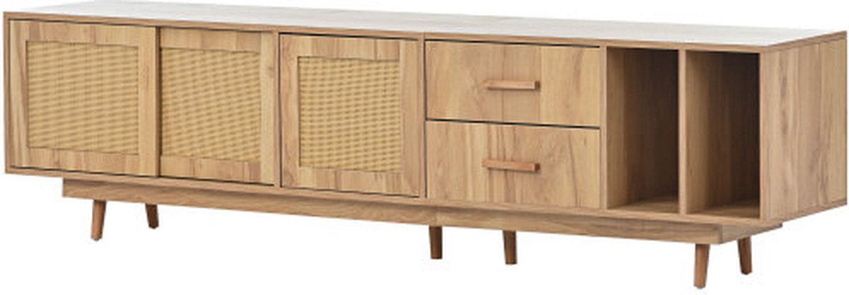 Zonder merk Gotagee Rotan tv-meubel Lowboards TV-planken TV-kast TV-console Eikenkleur