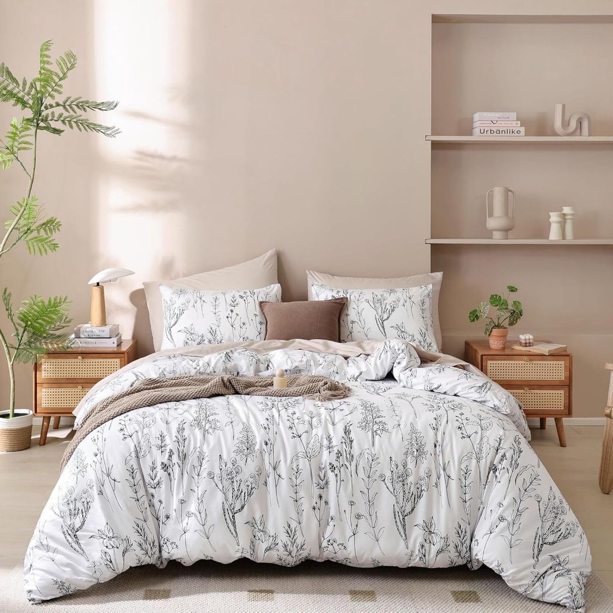 Goodivery ® Beddengoed Set met Bloemen- en Bladmotief voor Stijlvolle Slaapkamerervaring