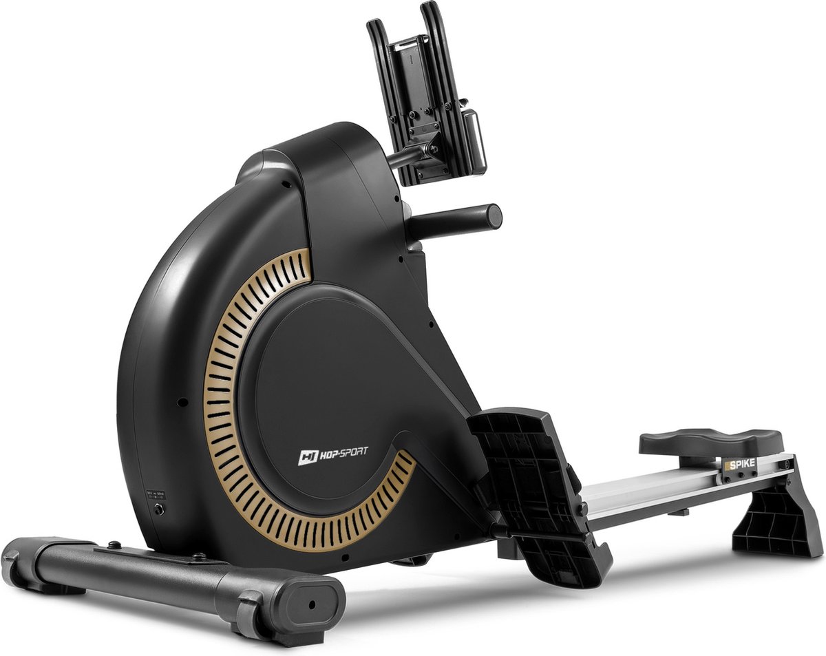Hop-Sport HS-095R Spike roeitrainer opvouwbaar voor thuis incl. mat - roeitrainer met magnetische weerstand, LCD display, 12 programma's, wedstrijdmodus en WATT functie, tot 150 kg, Gouden - Hop-Sport - €519,89