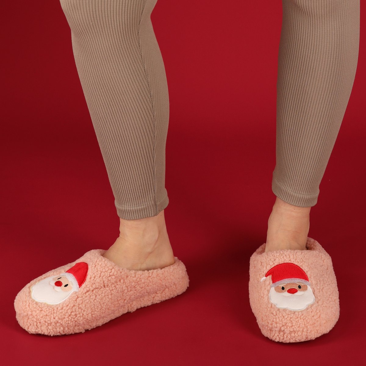 Apollo Kerst sloffen dames Roze kerst pantoffels kerst Kerstsloffen dames