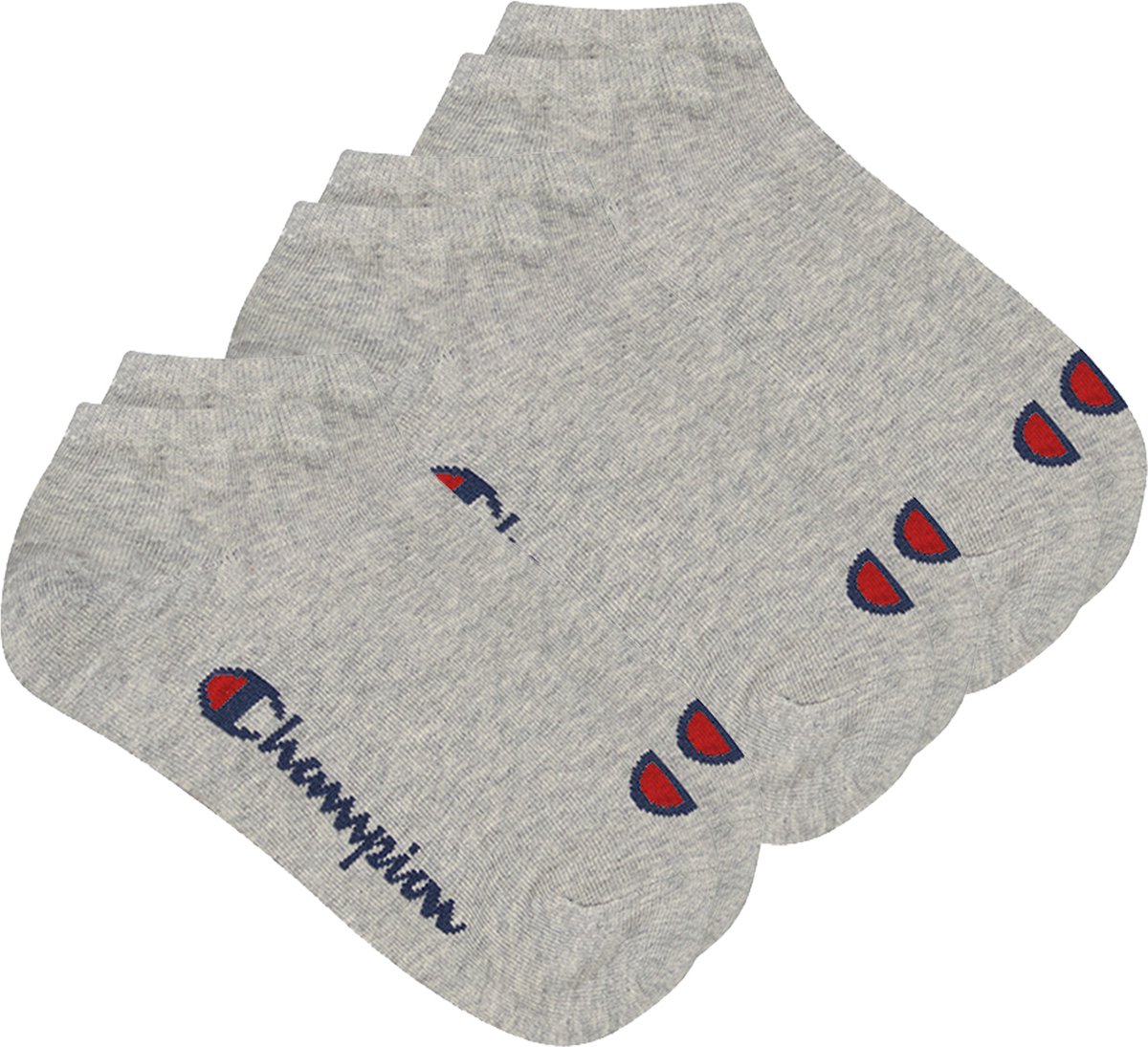 3 paar Champion sneakersokken 46 Unisex sneaker korte sokken Grijs