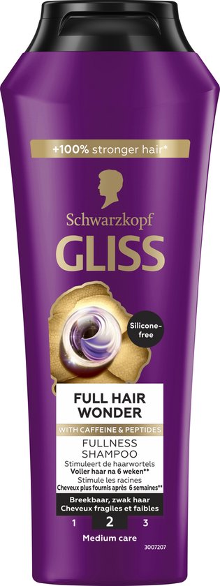 Gliss Full Hair Wonder - Haarverzorging - Shampoo - Voller Haar - Stimuleert Haargroei - Zwak en Breekbaar Haar - Voordeelverpakking - 6x 250 ml