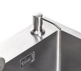 Lendo Online Distributeur de savon pour évier encastré ou plan de cuisine - Acier inoxydable - Acier inoxydable - Pompe à savon - 28 mm - Récipient de 300 ml - pour plan de travail