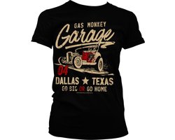 Gas Monkey Garage GMG Go Big Or Go Home Girly T-shirt Dames T-shirt Zwart