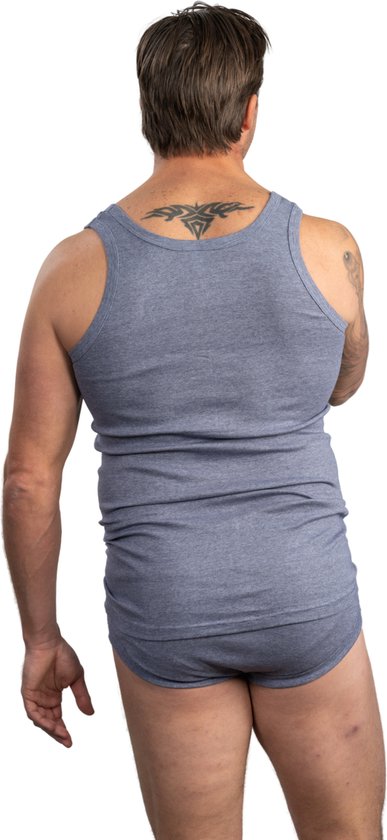 jean débardeur marine XXL