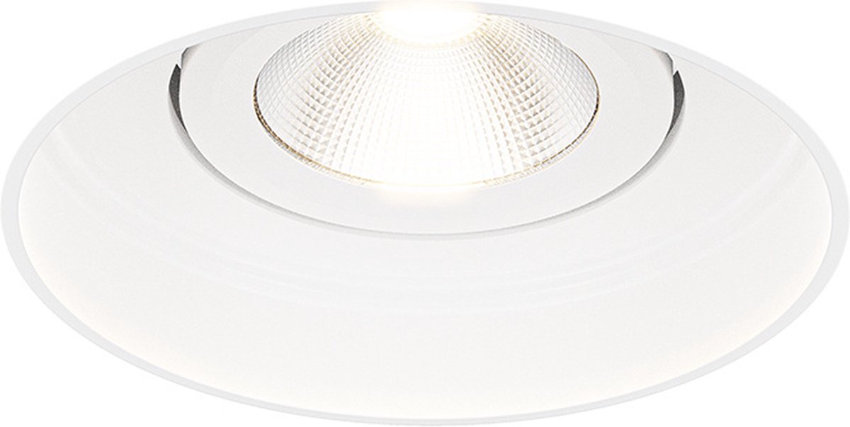 HOFTRONIC Lugo LED inbouwspot trimless – 5 watt 450 lumen 2700K warm wit – dimbaar kantelbaar – wit aluminium – IP65 – inbouw spot badkamer buiten plafond