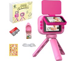 foto van CosyPlace Digitale Kindercamera voor Kinderen - Speelgoed Kinder Camera - Vlog Fototoestel met Spelletjes - Kinderspeelgoed met Stickervel